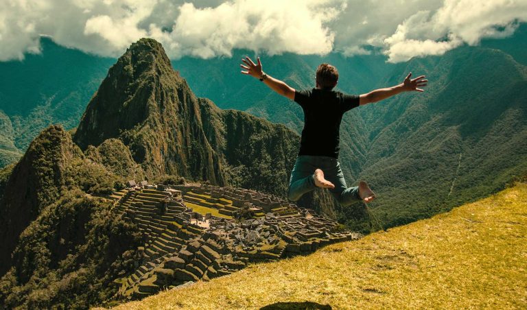 jumping picture at Machu Picchu